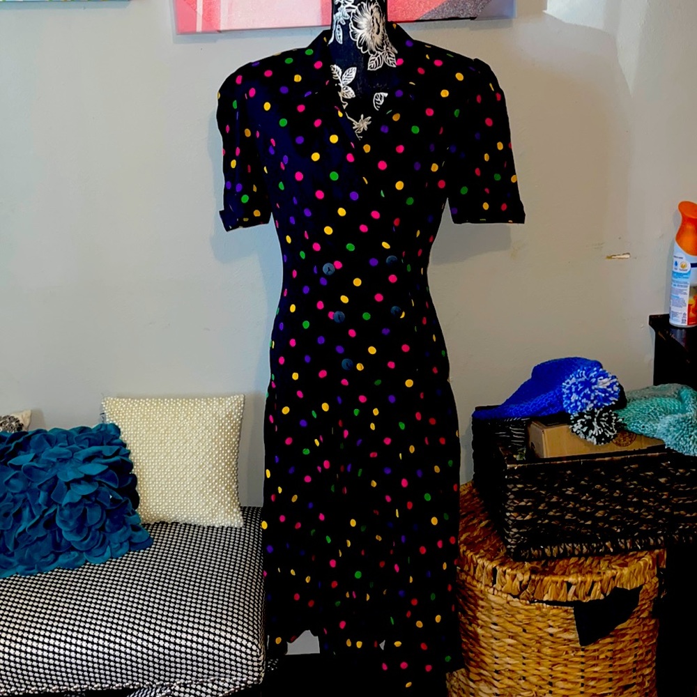 Polka-Dot Pleated Shirtdress #phoebe